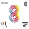 Korean Rainbow Gradient Number Balloon for Kids' First Birthday Decoration