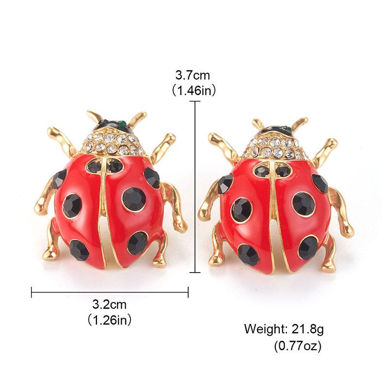 Французские серьги-божьи коровки в стиле легкой роскоши, персональные, нишевые, ретро-серьги в придворном стиле, эмаль с эффектом капающего масла, женские серьги