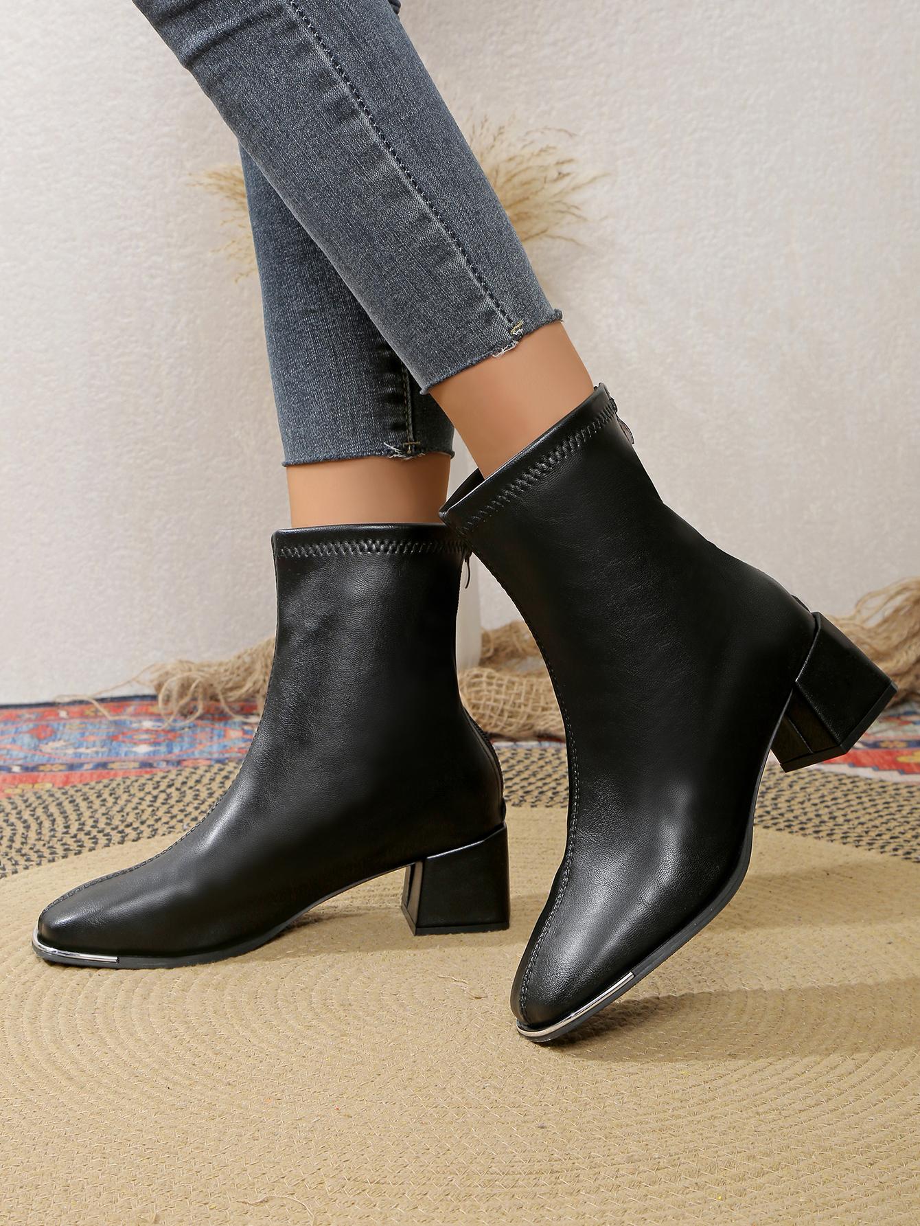 2024 Горячая Распродажа Женские Ботинки на Молнии Зимние Замшевые Теплые Однотонные Короткие Ботильоны на Массивном Каблуке Модные Ботинки Женская Обувь 35 3199₽