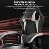 Gaming Chair Ergonomic Gaming Chair with Lumbar Cushion and Headrest, Gamer Chair Height Adjustable, PC Chair for Adults Girls Boys, Black-White