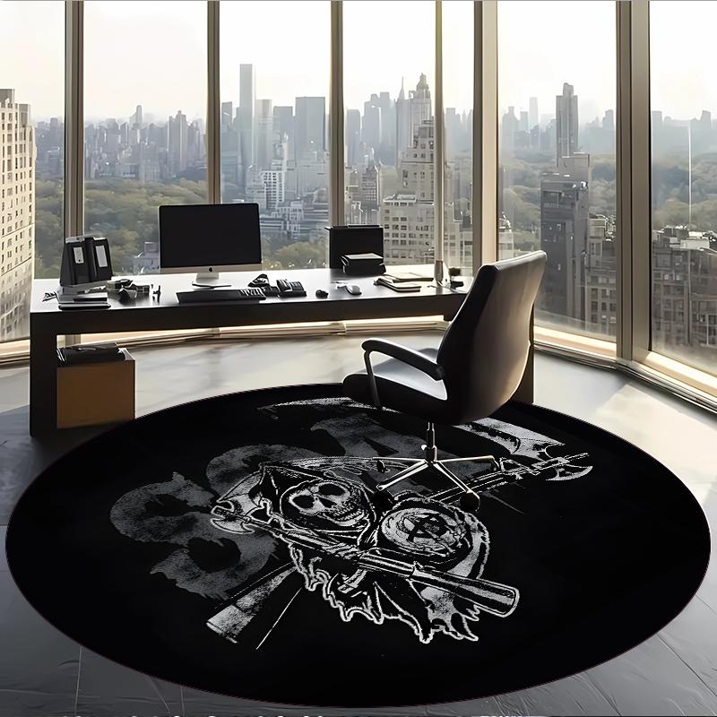 Sons Of Anarchy (5) Round Office Rug Decorative Floor Rug for Office Bedroom Living Room and Home Space