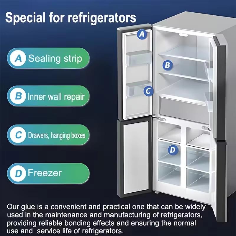 Refrigerator Drawer Repair Glue Cold Resistant Clear Adhesive for Fridge Crisper Bin Freezer Plastic Storage Box Crack Fix