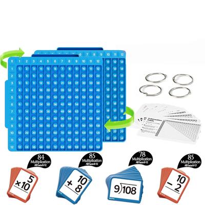 Mathe-Lernkarten + Mathe-Spielbrett, Multiplikations-Lernkarten, Handrechner für Mathematik, Mathe-Spielzeug für Kinder zur Steigerung der Intelligenz