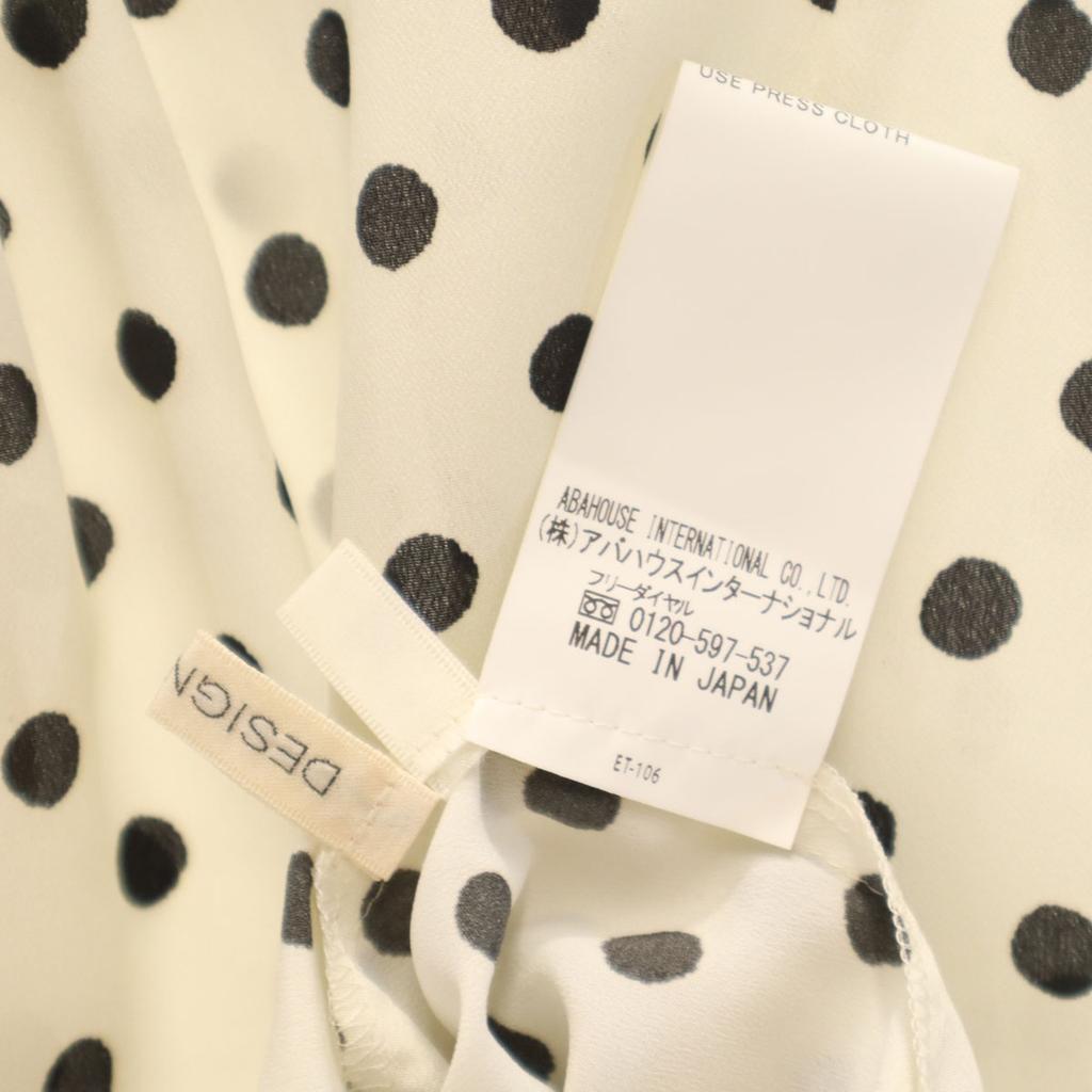 Unused DESIGNWORKS Made In Japan Dot Pattern Long Sleeve Band Collar Shirt Women Used