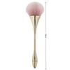 Large Fluffy Pink Powder Makeup Brush,Gold Curved Handle Loose Powder Brush for Blush, Highlighter & Setting Powder