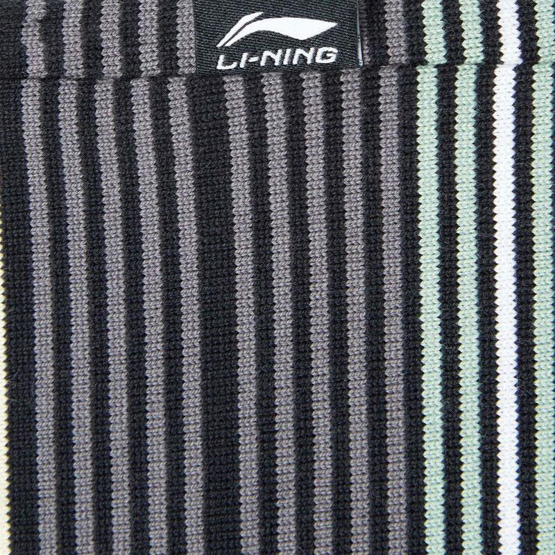 Li-Ning Striped Crew Neck Long Sleeve Sports T-Shirt Unisex Tops Black AHST719-4