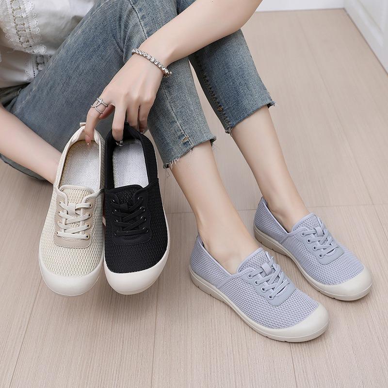 Shoes Women's Spring and Autumn New Single Shoes Casual Versatile Breathable Round Head Wear-resistant Shoes One-pedal Women's Single Shoes