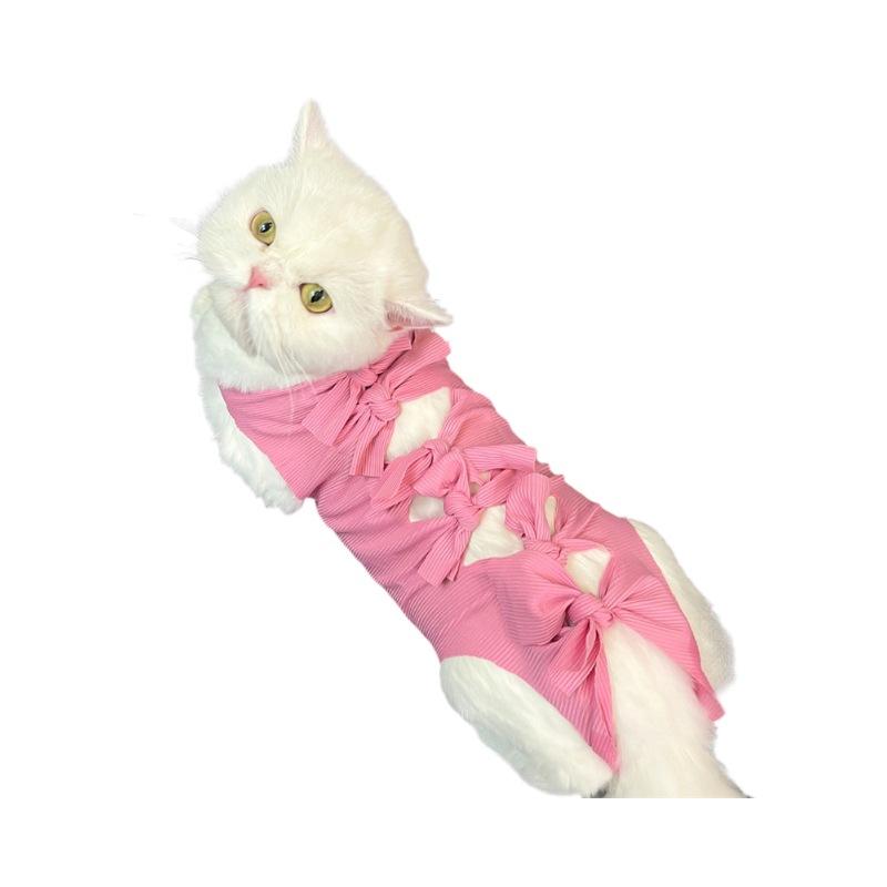 Cat Recovery Suit, Surgical Clothes for Cats, Postoperative Wear, Anti-Licking, Breathable, for Spaying/Neutering