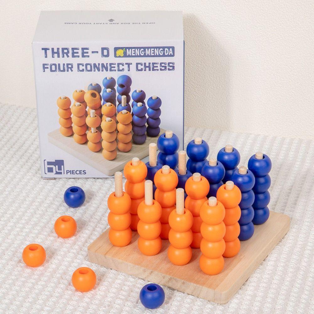 Puzzle 3D Four Connect Chess Classic Family Board Game  Logical Thinking Training