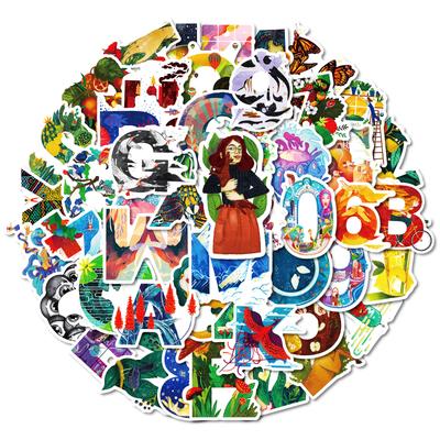 50 Creative Hand-Drawn Alphabet Graffiti Stickers Kids Reward Cartoon Stickers Decorative Stationery Box Diary Rice