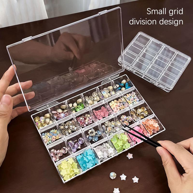 12/21/24 Przegród Pudełko Organizer na Nail Art Brokat Dżety Kamienie Szlachetne Etui do Przechowywania Pudełko DIY Biżuteria Koraliki Organizer do Haftu Pojemnik