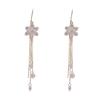 1 Pair New Purple High-end Flower Earrings, New Trendy Temperament Long Earrings, Niche Fringed Ear Line