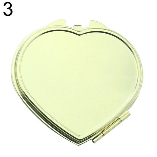 Liebe Tragbarer Kopf Katze Herz Rund Quadrat Faltspiegel Make-up Kosmetikwerkzeug