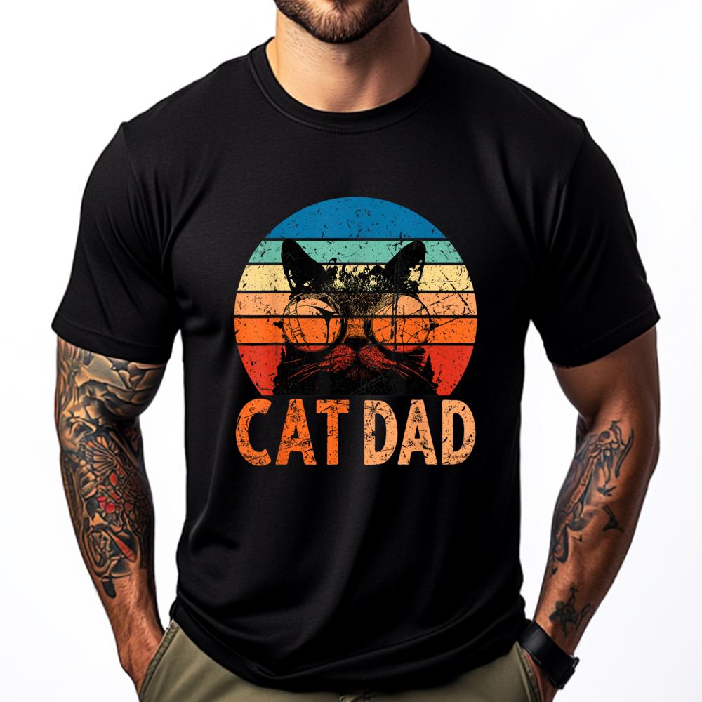 

Cat Dad Shirt Daddy Funny Retro Cat Dad Men Father Is Day Tee Shirt Items Lowest Prices Luxury Brand Man Tops Tees - Men s Su... S разноцветный