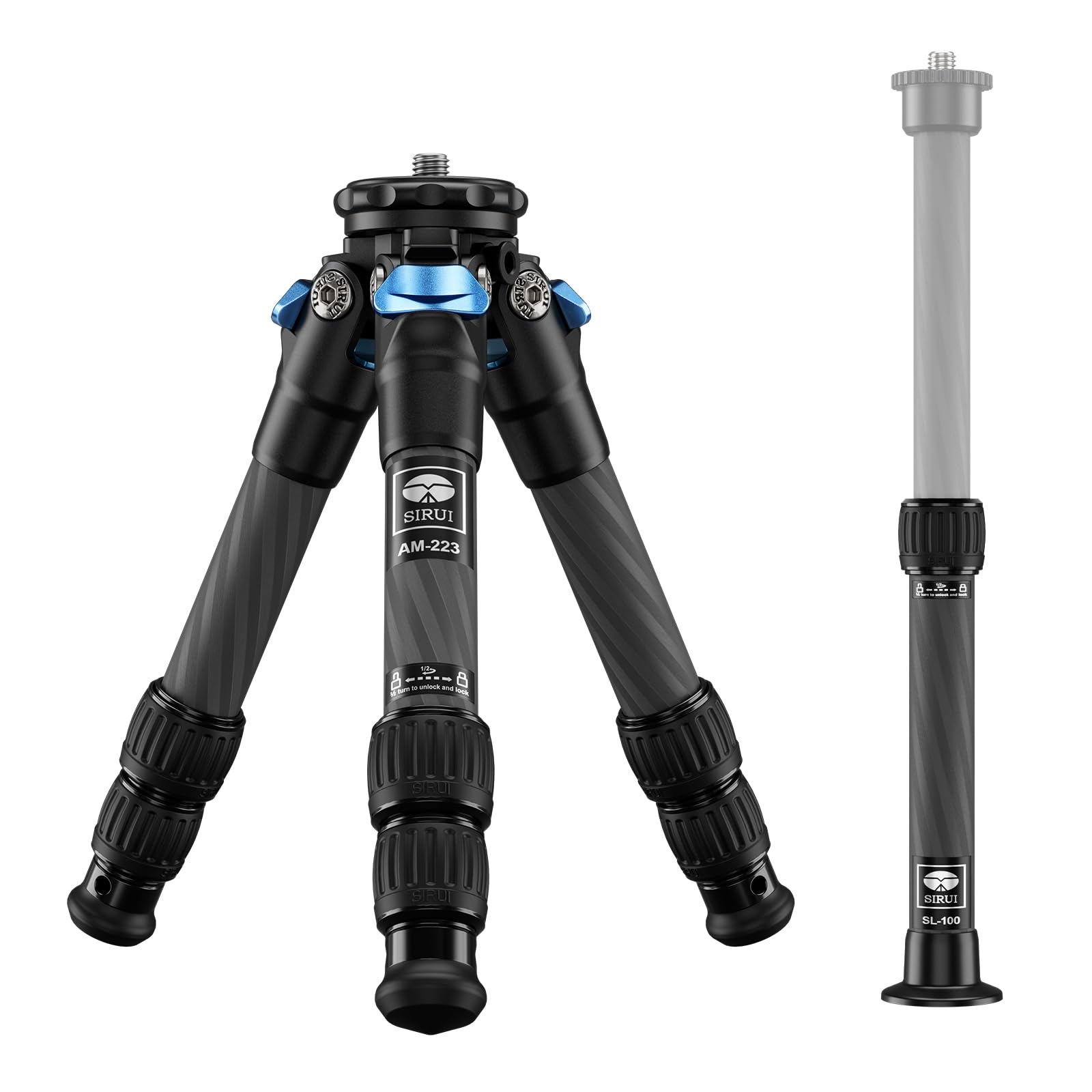 

SIRUI Tripod and Carbon Fiber with Carbon Fiber Center Pole for DSLR and Travel Maximum 660mm Maximum Load of Eligible Invoices Warranty AM223