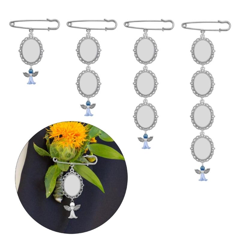 Wedding Bouquet Boutonniere Photo Charm Pin for Bridal Bouquet Groom Boutonniere Memorial Accessory Photo Charm for Suit