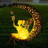 Solar Garden Statues Outdoor Decor Fairy Moon Figurine Light Stake Ornament for Patio, Lawn, Yard, Pathway gift for Mom Grandma