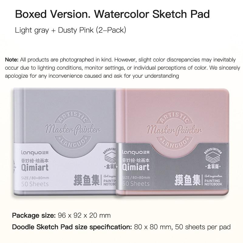 Mini Drawing Books 50Sheets Languo Square Watercolor Sketchbook Thick Paper Drawing Painting Paper Work Relaxation Art Supplies