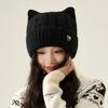 Women's Cute Cat Ear Thickened Knitted Hats Bowknot Warm Ear Protection Hats