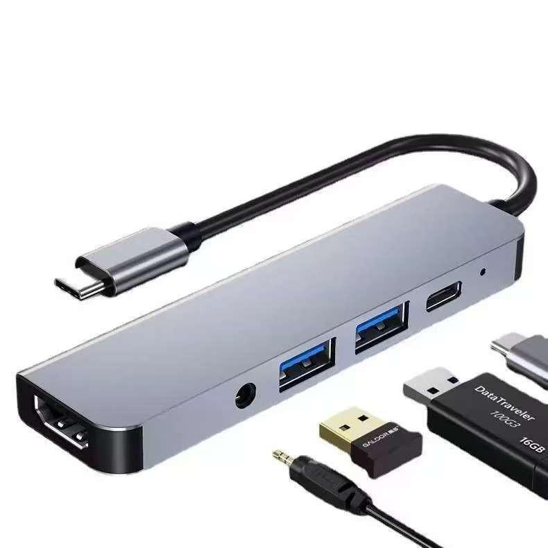 Type-C 4-in-1 Dual HDMI Screen Mirroring & Extended Display HD Expansion Dock with USB 3.0 Hub Converter