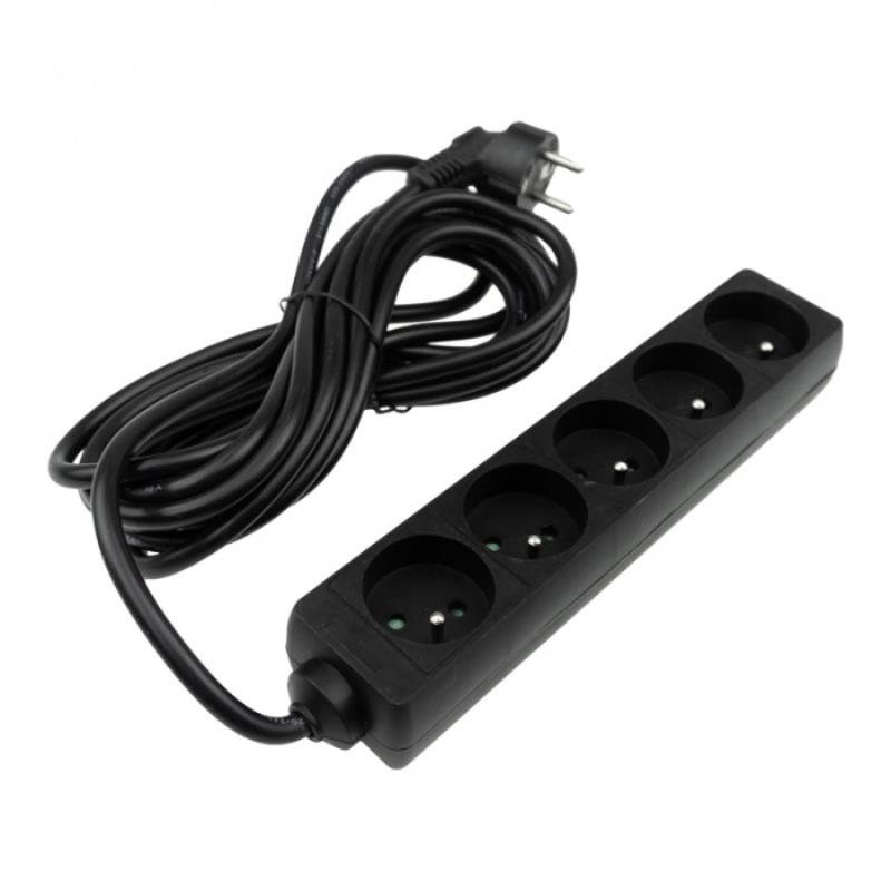 Extension Cord 5 Sockets 3m With/without 3x1.5mm2 Black