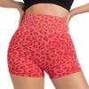 Leopard Print High-Waisted Tummy Control Sports Shorts for Summer Fitness and Yoga