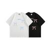 Aesthetic Vintage Short Sleeve T-shirt Women Summer Bow Elegant Loose Oversize Fashion Tops Female Grey Fashion Design Casual Pullover