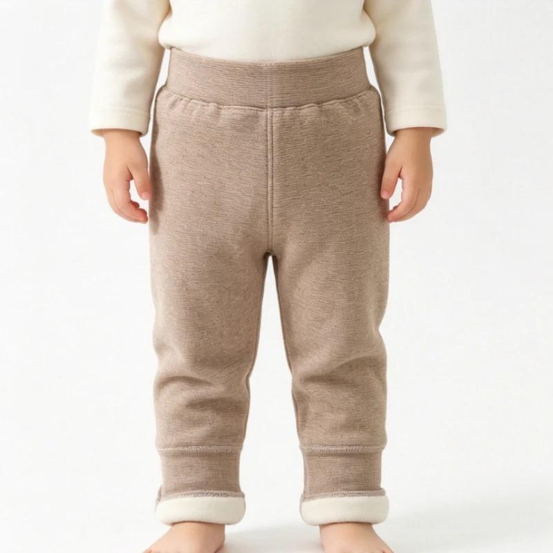 Children's Thermal Pants Winter Baby Fleece Thickened Boys' Pants Autumn Girls' Leggings Kids Clothing