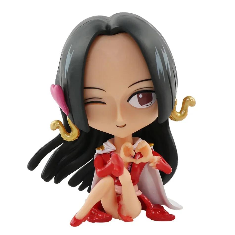 Anime Q-version One Piece Big Head Road Feisuolongjiaobaas Empress Handmade Sitting Doll PVC Model Anime Cute Ornament Gift