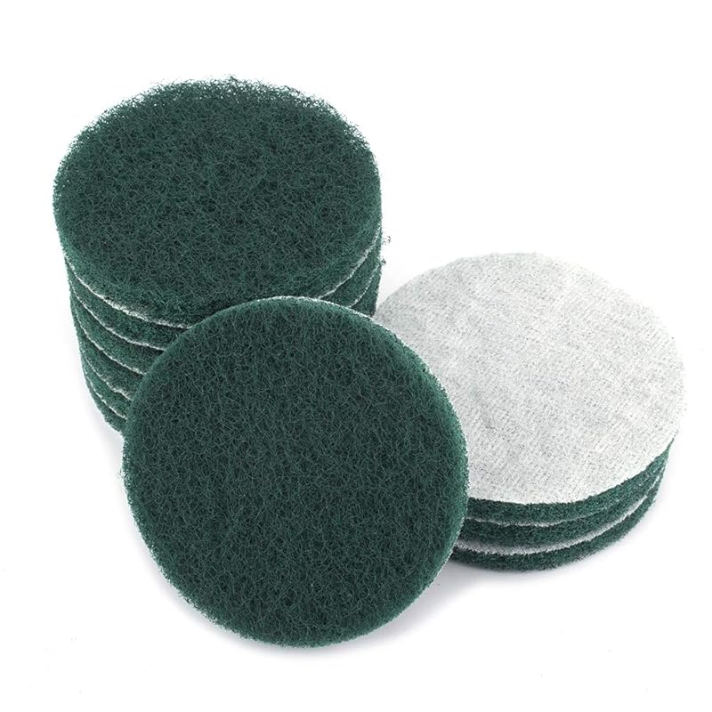 20Pcs 5 Inch 180# Premium Quality Flocking Scouring Pad Self-Adhesive Polishing Pad Plate for Cleaning, Polishing, Deburring
