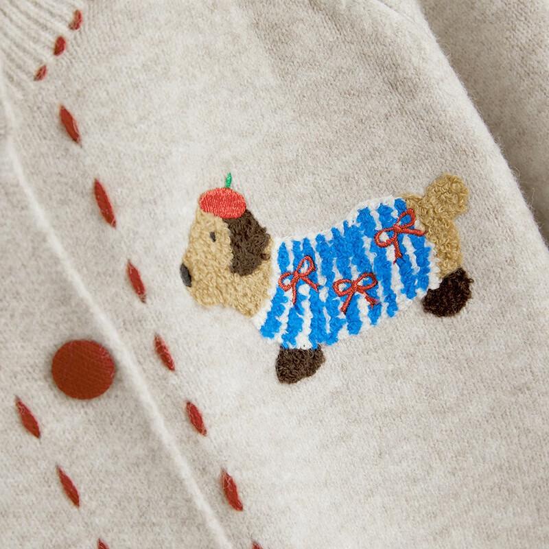 Women's Loose Cartoon Embroidered Round Neck Knit Sweater