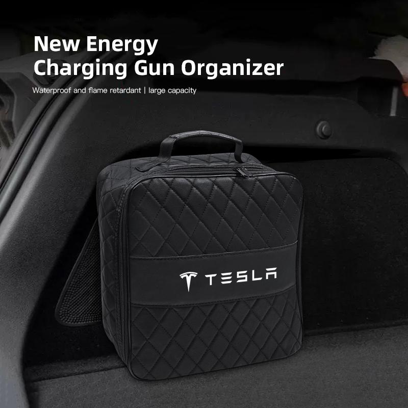 EV Car Charging Cable Guns Storage Carry Bag Charger Container For Tesla Model 3 X Cybertruck Y S Highland Coil Accessories 2024