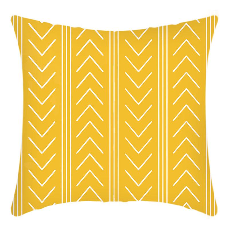 New Green Plant Yellow Sun Flower Letter Print Pillow Home Sofa Cushion Cover