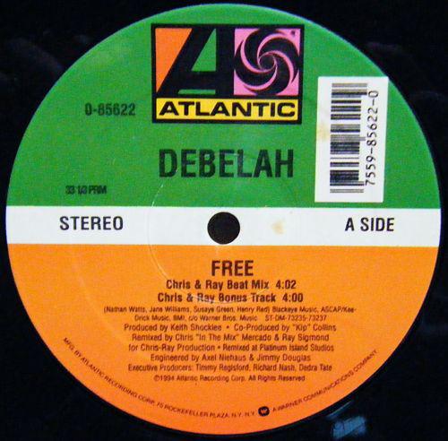 12inch Record DEBELAH MORGAN - Free (Chris & Ray's Beat Mix)(Chris 085622 ATLANTIC 1994 US Dance & Electronica Used
