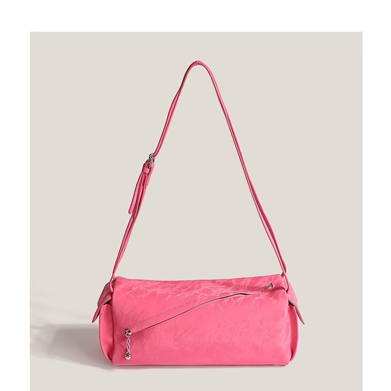 

Niche French Style Pillows Armpit Bags Women s Commuter Portable Printed Cylinder High-end One-shoulder Cross-body рожевий