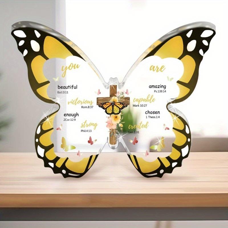 Butterfly Scripture Gift - Religious Acrylic Souvenir for Mothers with Photography Utility