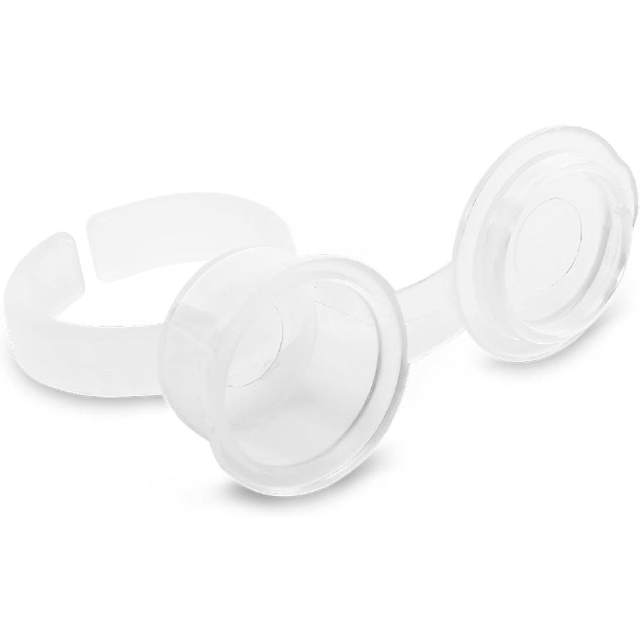 100 Pieces Ink Ring Eyelash Extend Pigment Ink Holder Container Cup with Lid Kit