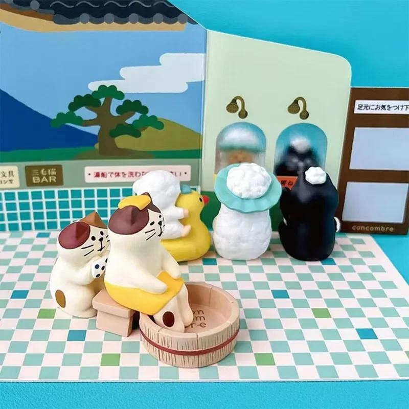 1pc Japanese Groceries Zakka Bath Series Ornaments Home Kitty Resin Lovely Ornaments Gift Microfilm DIY Scene Room Decor