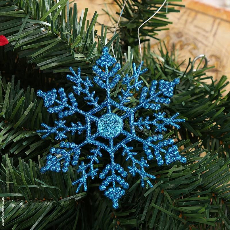 6/12pcs Simulation Snowflakes Christmas Tree Hanging Ornament Christmas Fake Snowflakes Winter Party Navidad New Year Decoration