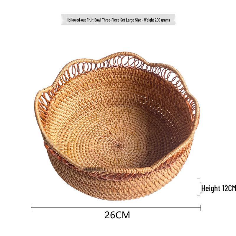 Hand-Woven Vietnamese Autumn Vine Tea and Snack Plate