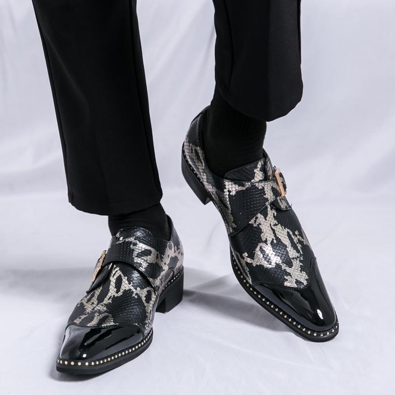 Fashion New Men's Leather Shoes Fashionable with Personalized Design Style Outdoor Leisure Trend Party Nightclub Adult Plus Size Shoes