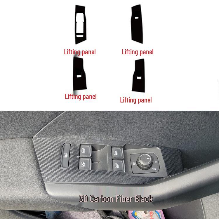Volkswagen T-Cross Interior Carbon Fiber Gear Console and Door Film Stickers for 20 Models
