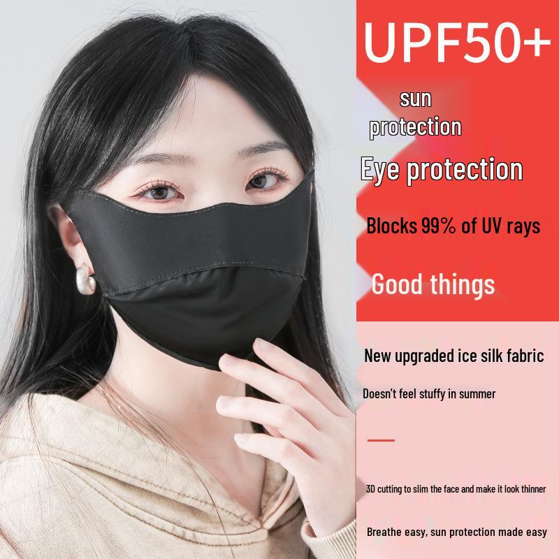 Sonnenschutzmaske für Damen: Atmungsaktive, UV-beständige, formende Sommer-Gesichtsmaske aus Eis-Seide mit Schutz für die Augenwinkel.