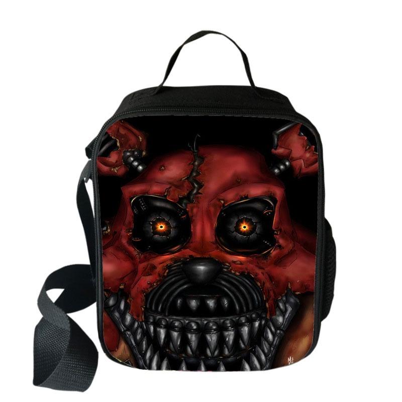 Izolovaná taška na oběd Five Nights At Freddy's s velkou kapacitou a síťovanou kapsou