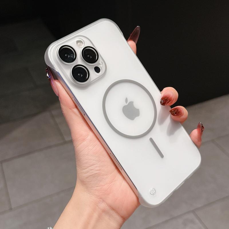 Husă Transparentă Mată Fără Ramă pentru Magsafe Pentru iPhone 16 Pro 15 Pro Max 14 13 12 11 Subțire PC Dur Rezistentă la Șocuri Încărcare Wireless Husă Magnetică pentru Telefon