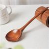 Japanese Style Wooden Soup Spoon With Long Handle Kitchen Utensil Practical Tableware For Home Dining Outdoor Use