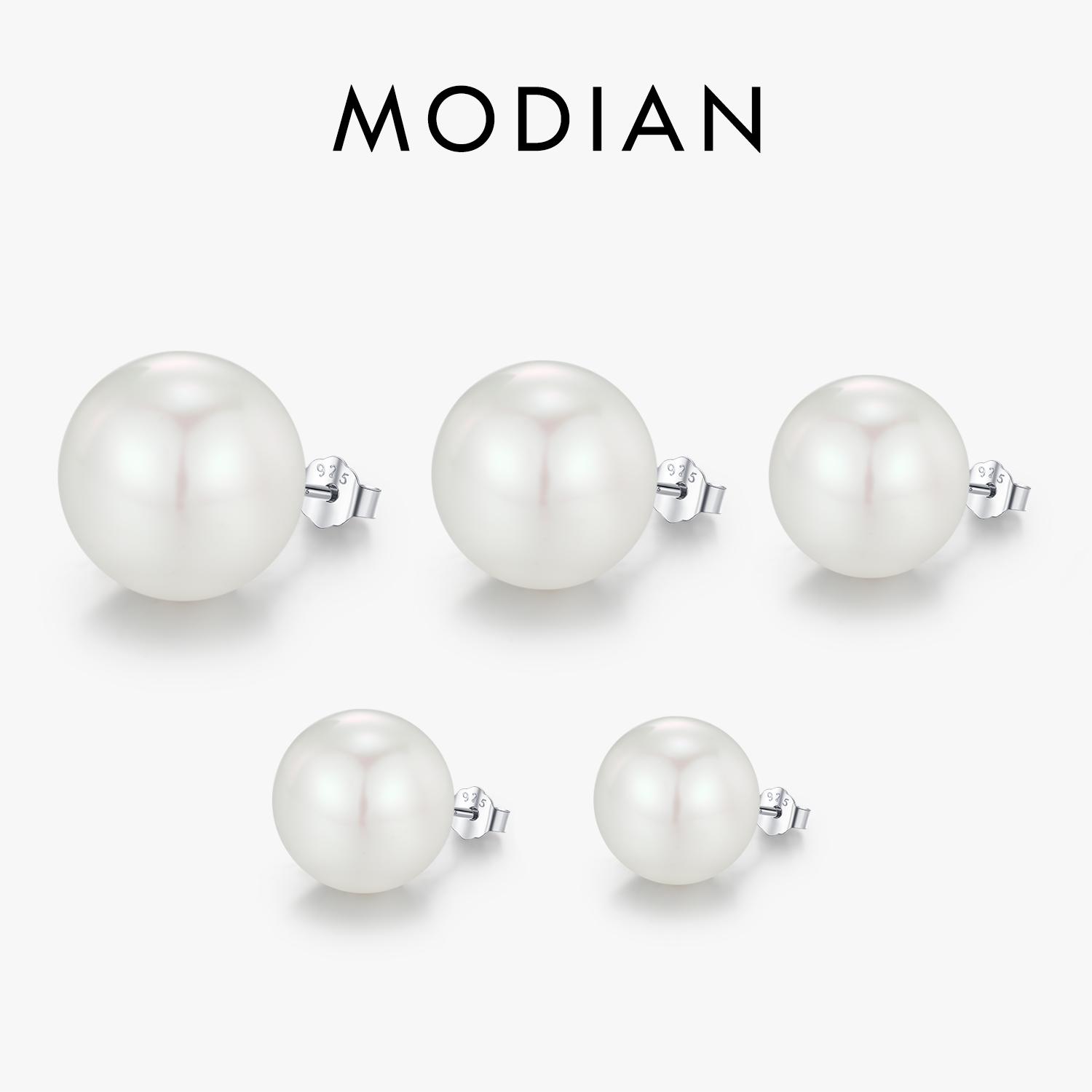 

Модиан 5 проба стерлингового серебра 925 пробы Elegante Kristallen Parel Oorknopjes Klassieke Basis Sieraden Voor Valentijnsdag Geschenken