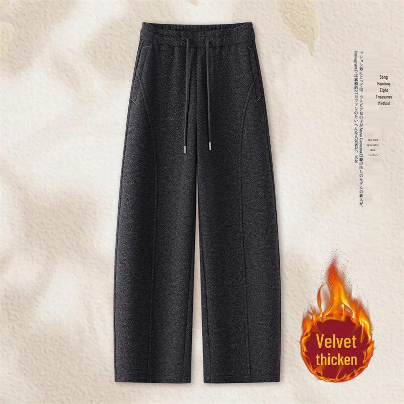 

Women s Red Elastic High-Waist Wide-Leg Pants - Slimming & Comfy for Spring 2026 XL /29 [for 115-125 lbs]