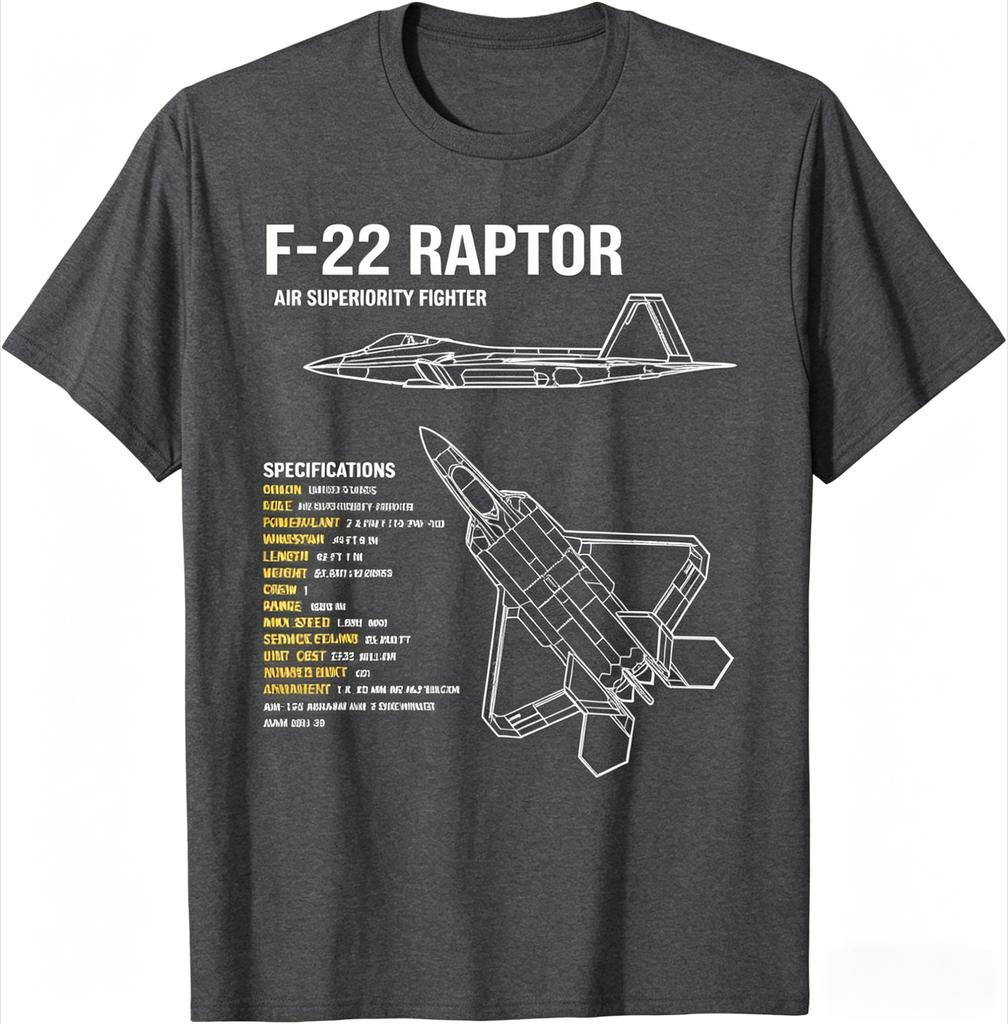 New Oversized Fashion F Raptor Air Superiority Fighter Unisex TShirt Short Sleeve Casual Cotton