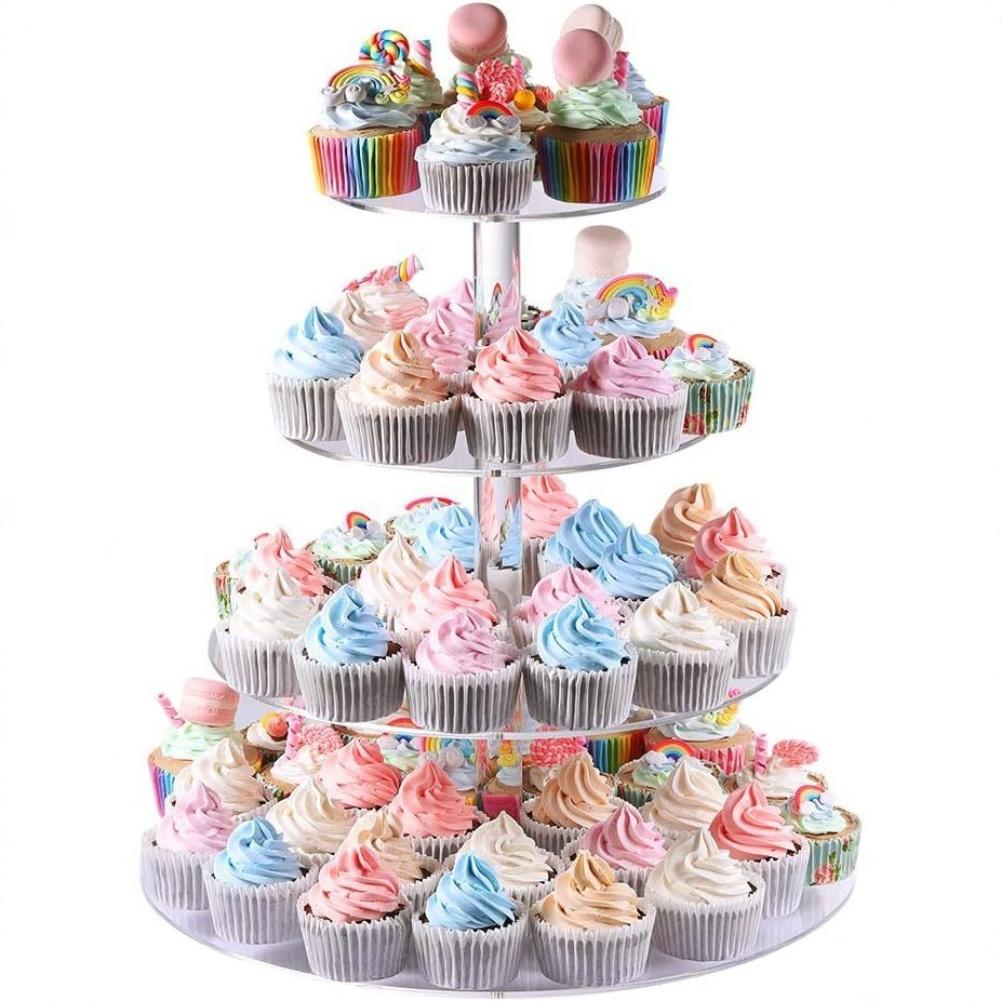 Transparent Acrylic Cake Stand Removable 3-Tier & 4-Tier Dessert Display Party Supplies Wedding Cake Decoration  Bakeware Tools